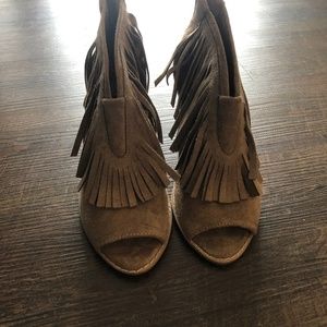 Fringe Open Toe Booties